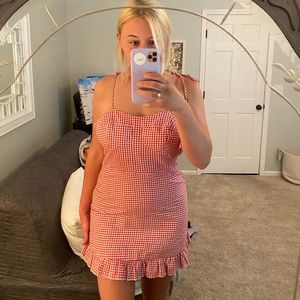 Red gingham gameday dress